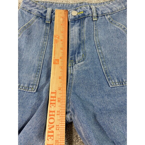 Unbranded Cargo Jeans Womens Small Blue Light Wash Straight Leg Mom - Picture 3 of 8